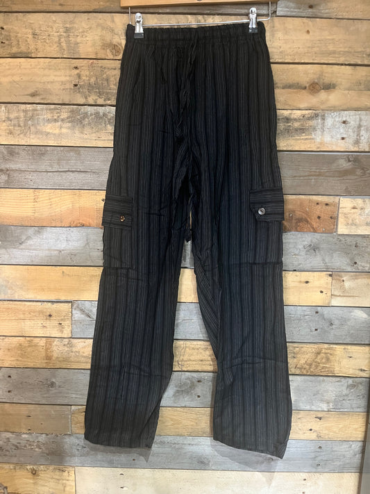 Grey black striped pants