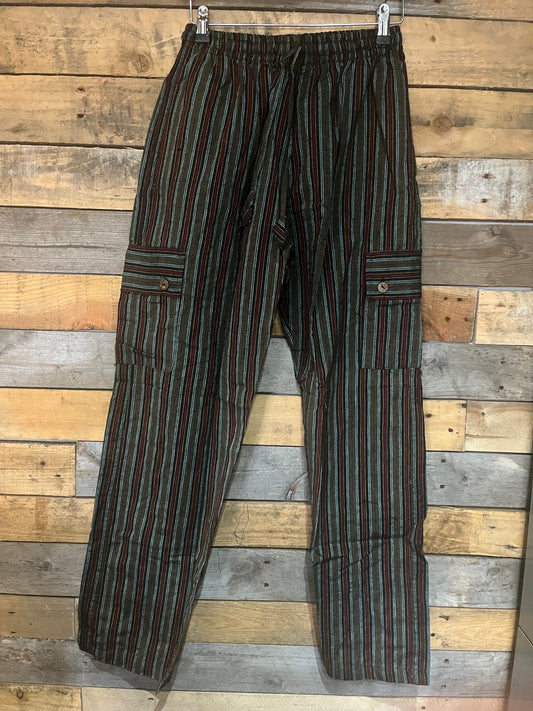 Forest green striped pants