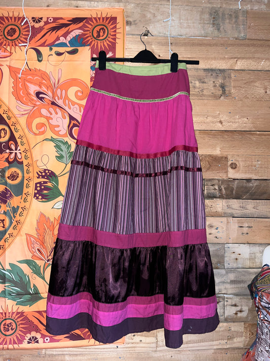 Pink striped maxi skirt