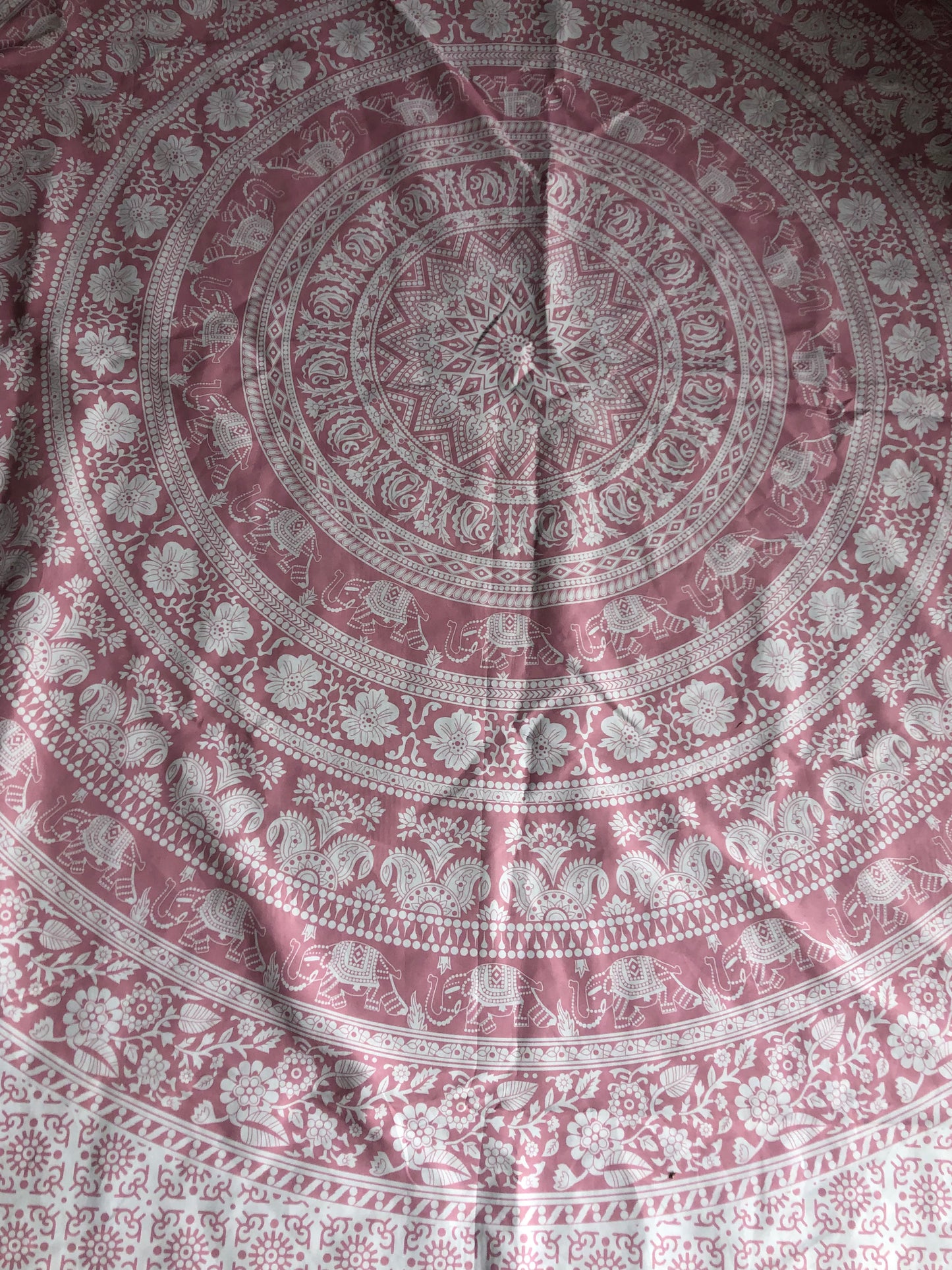 Pink and white tapestry