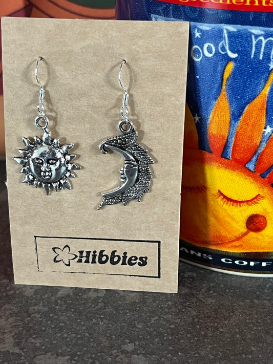 Sun and moon earrings